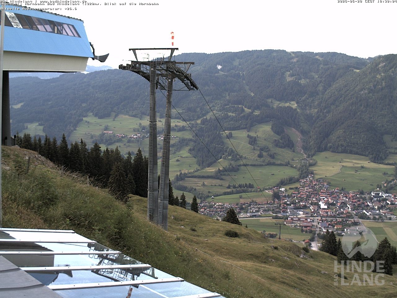 Archiv Foto Webcam Aussicht auf Bad Hindelang von der Hornbahn Bergstation