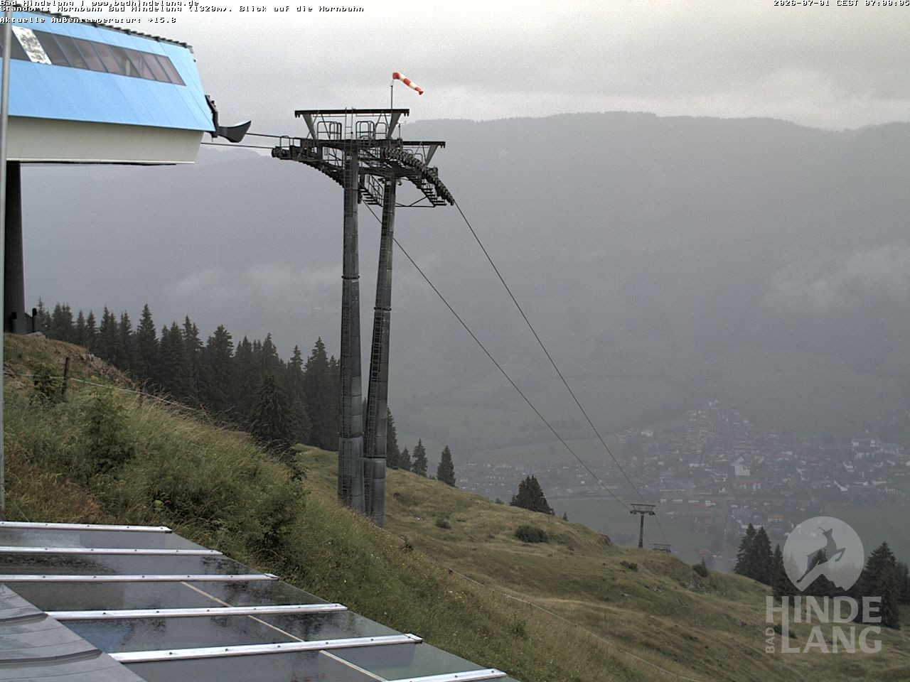 Archiv Foto Webcam Aussicht auf Bad Hindelang von der Hornbahn Bergstation