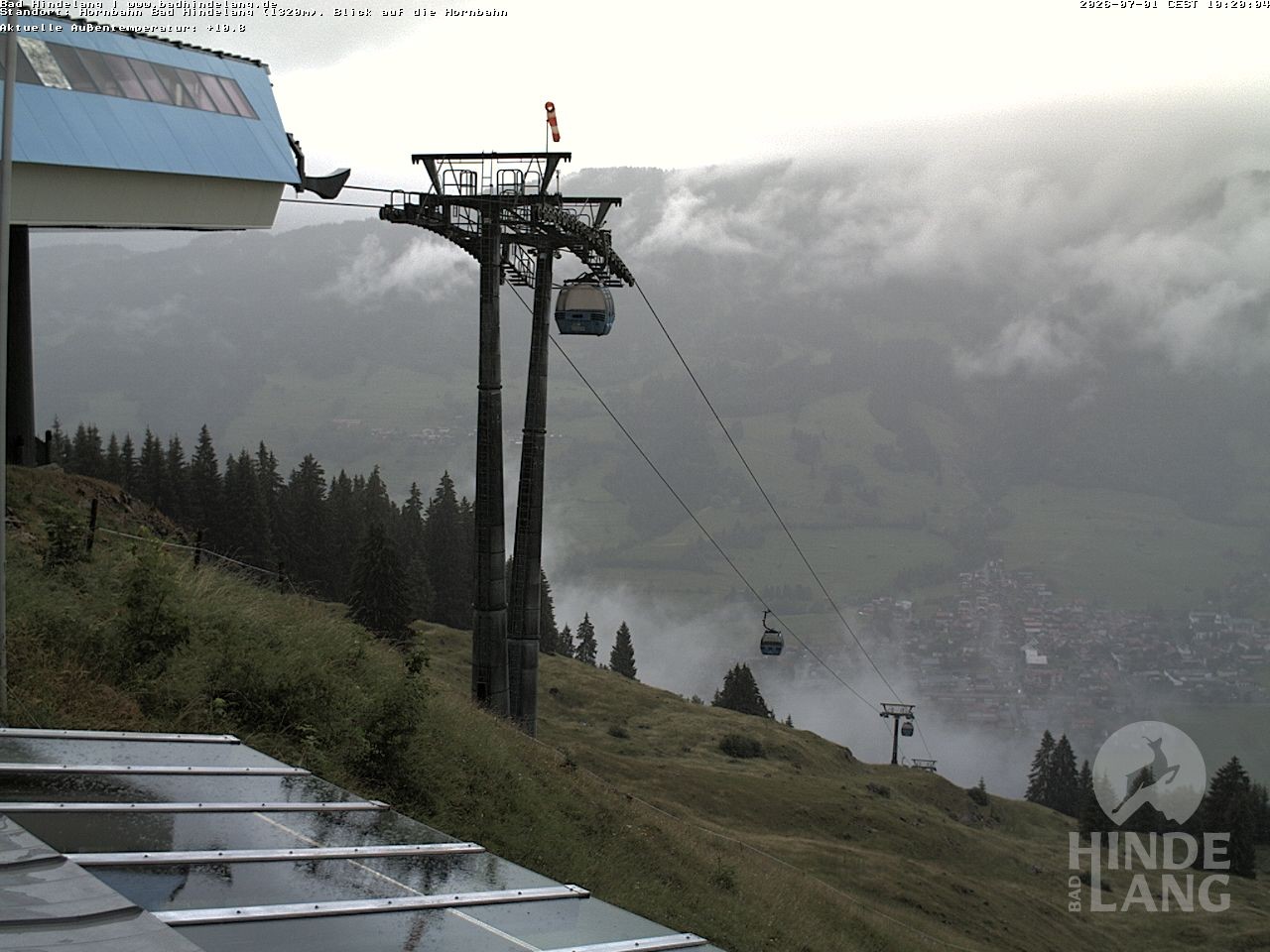 Archiv Foto Webcam Aussicht auf Bad Hindelang von der Hornbahn Bergstation