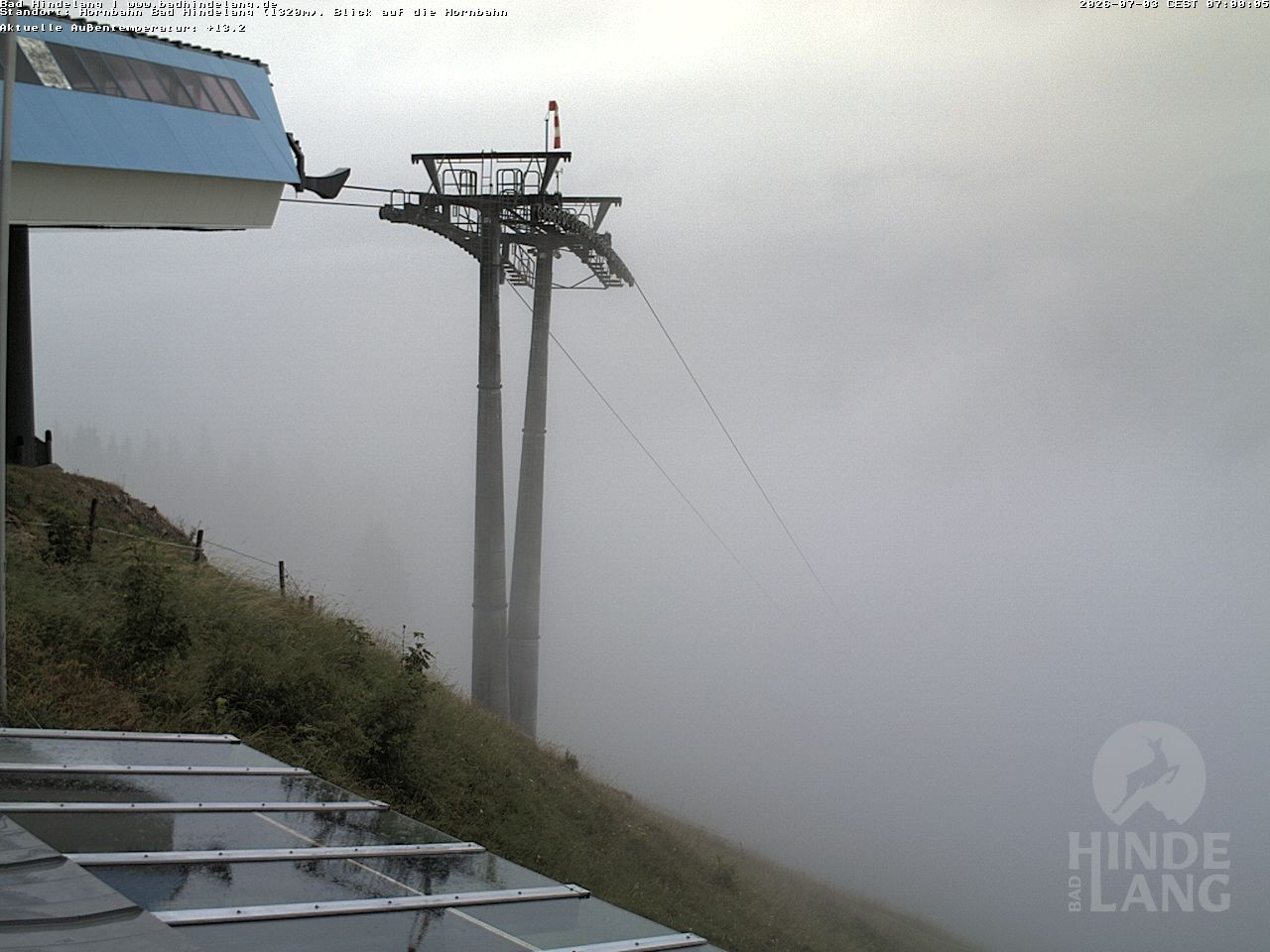 Archived image Webcam Mountain station Hornbahn