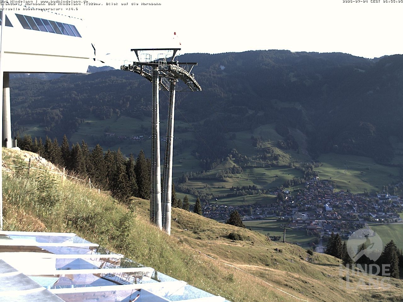 Archiv Foto Webcam Aussicht auf Bad Hindelang von der Hornbahn Bergstation