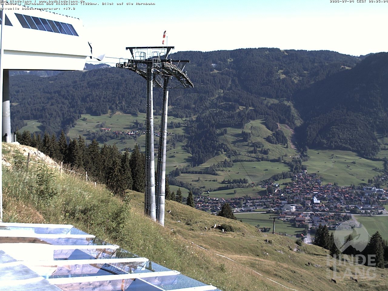 Archiv Foto Webcam Aussicht auf Bad Hindelang von der Hornbahn Bergstation