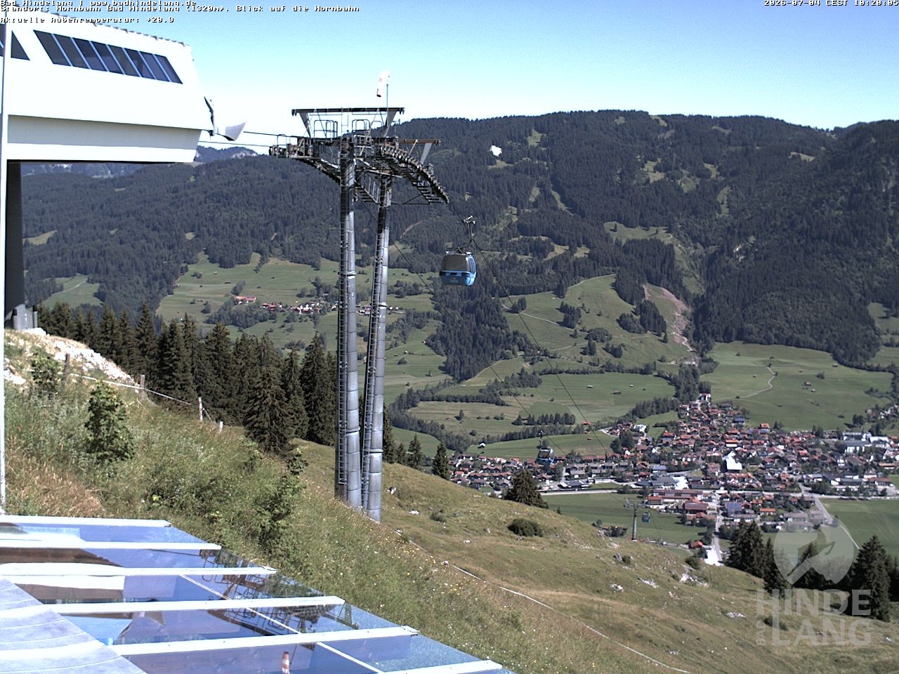 Archiv Foto Webcam Aussicht auf Bad Hindelang von der Hornbahn Bergstation