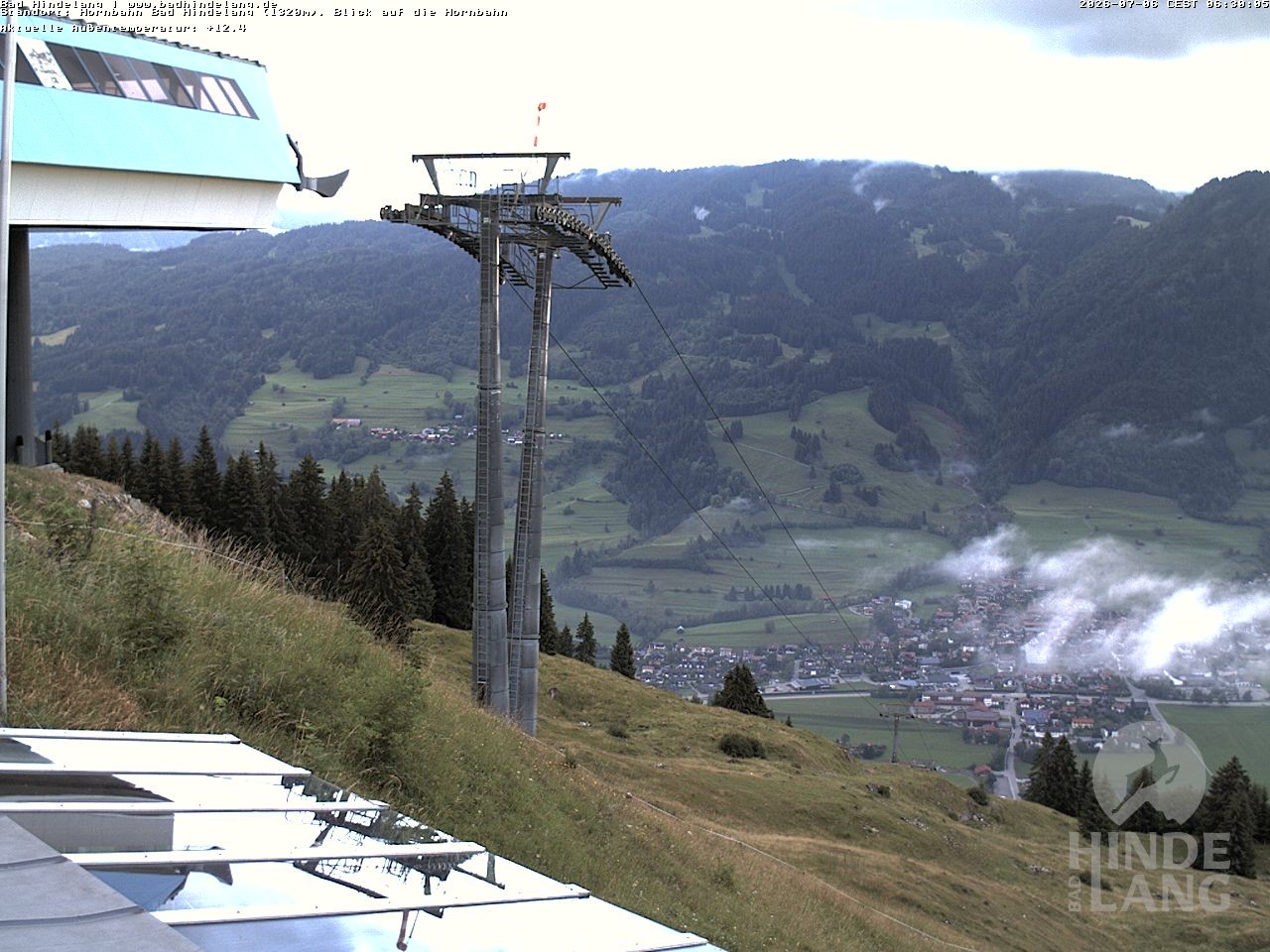 Archiv Foto Webcam Aussicht auf Bad Hindelang von der Hornbahn Bergstation