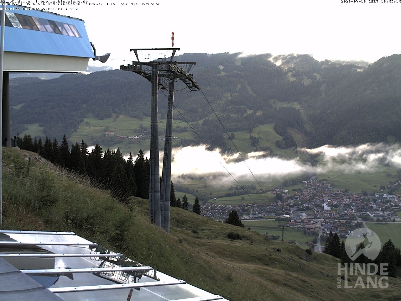 Archiv Foto Webcam Aussicht auf Bad Hindelang von der Hornbahn Bergstation