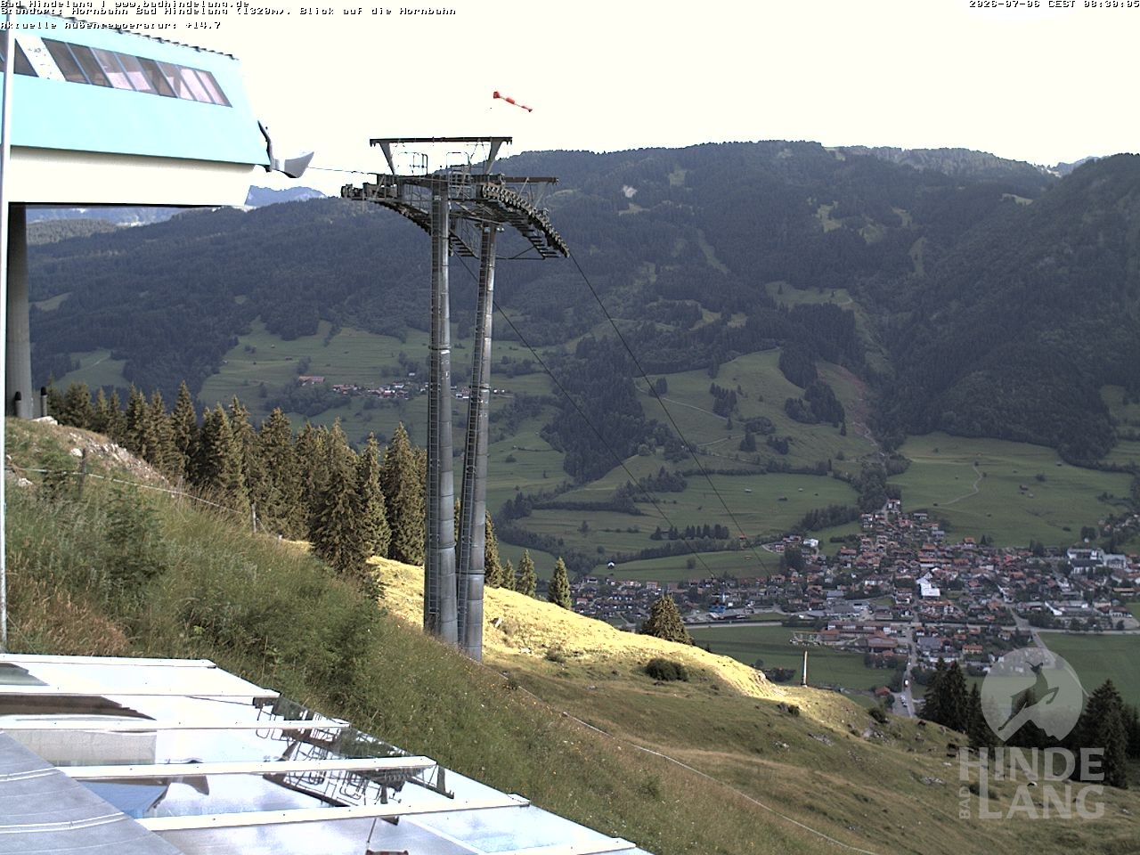 Archiv Foto Webcam Aussicht auf Bad Hindelang von der Hornbahn Bergstation