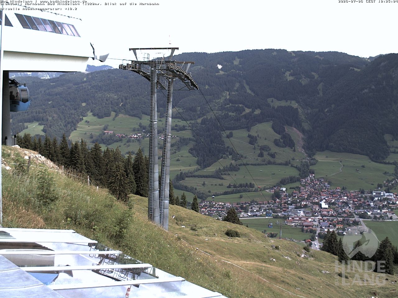 Archiv Foto Webcam Aussicht auf Bad Hindelang von der Hornbahn Bergstation