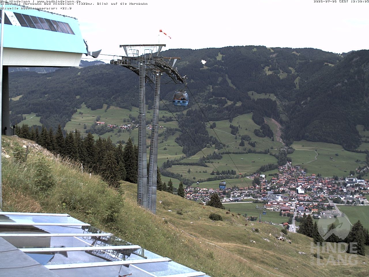 Archiv Foto Webcam Aussicht auf Bad Hindelang von der Hornbahn Bergstation