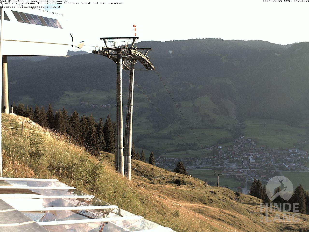 Archiv Foto Webcam Aussicht auf Bad Hindelang von der Hornbahn Bergstation