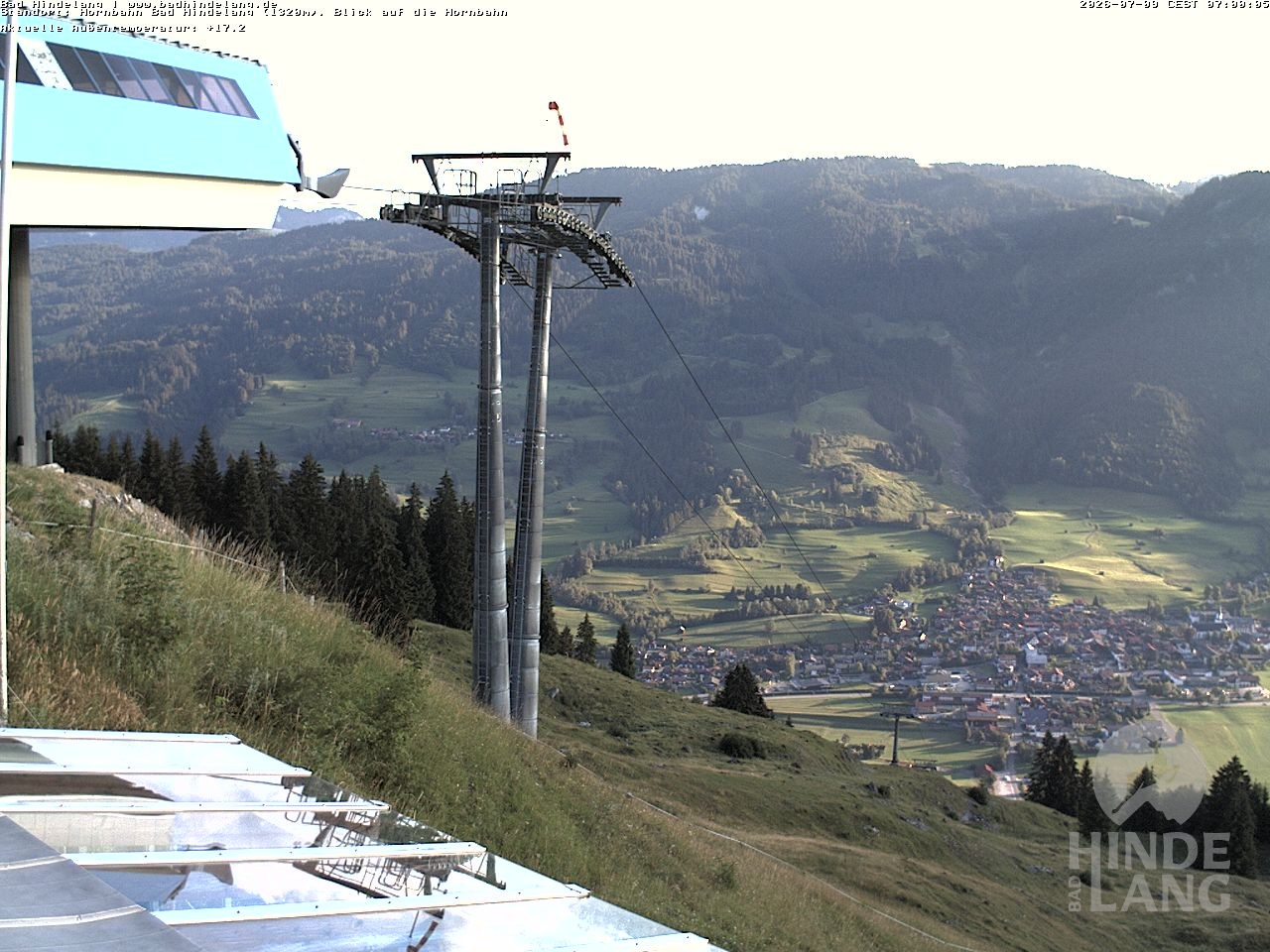 Archiv Foto Webcam Aussicht auf Bad Hindelang von der Hornbahn Bergstation