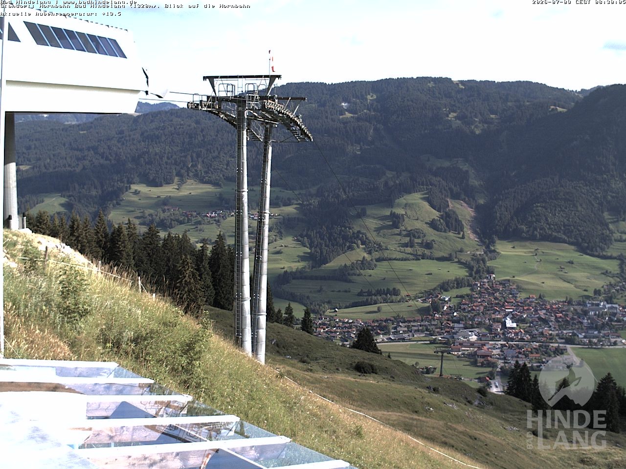 Archiv Foto Webcam Aussicht auf Bad Hindelang von der Hornbahn Bergstation
