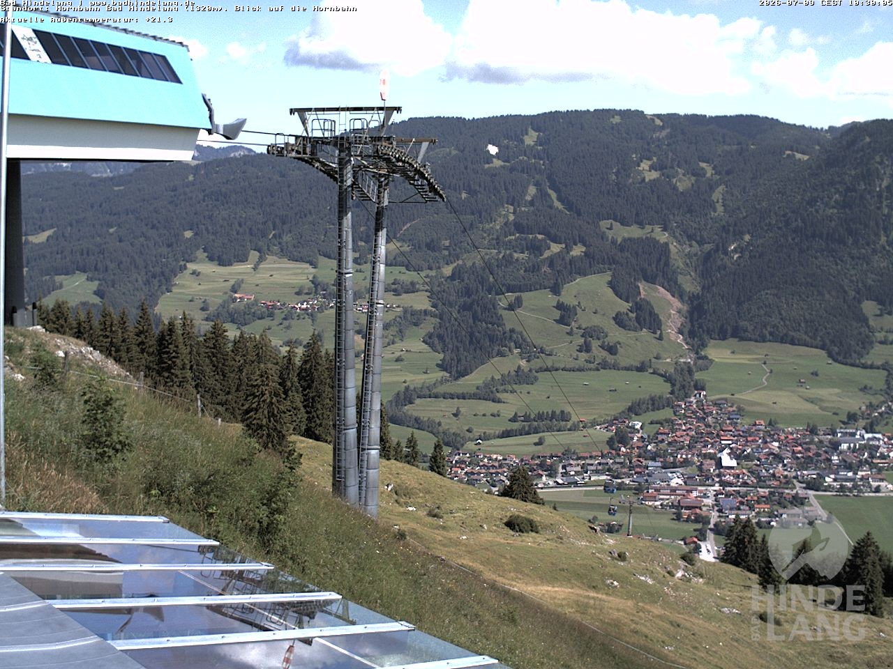 Archiv Foto Webcam Aussicht auf Bad Hindelang von der Hornbahn Bergstation