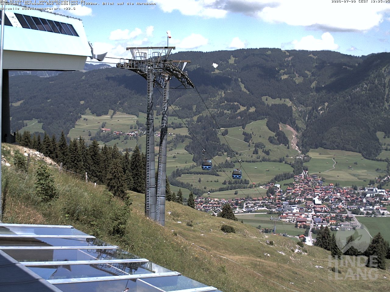 Archiv Foto Webcam Aussicht auf Bad Hindelang von der Hornbahn Bergstation
