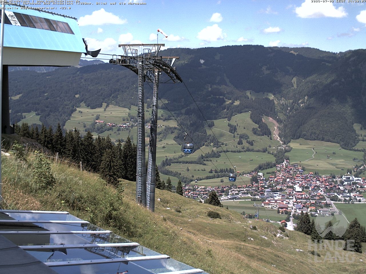 Archiv Foto Webcam Aussicht auf Bad Hindelang von der Hornbahn Bergstation