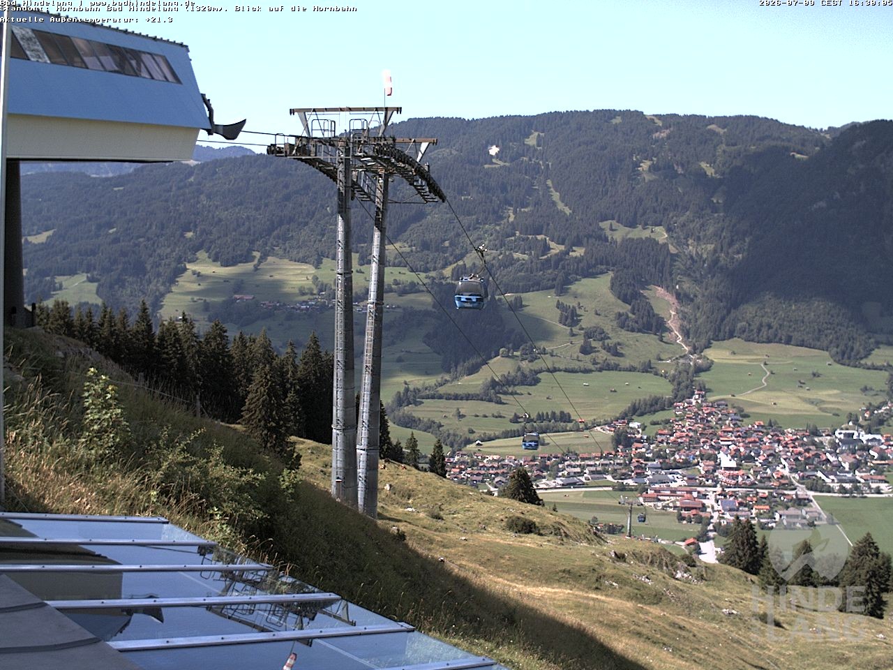 Archiv Foto Webcam Aussicht auf Bad Hindelang von der Hornbahn Bergstation