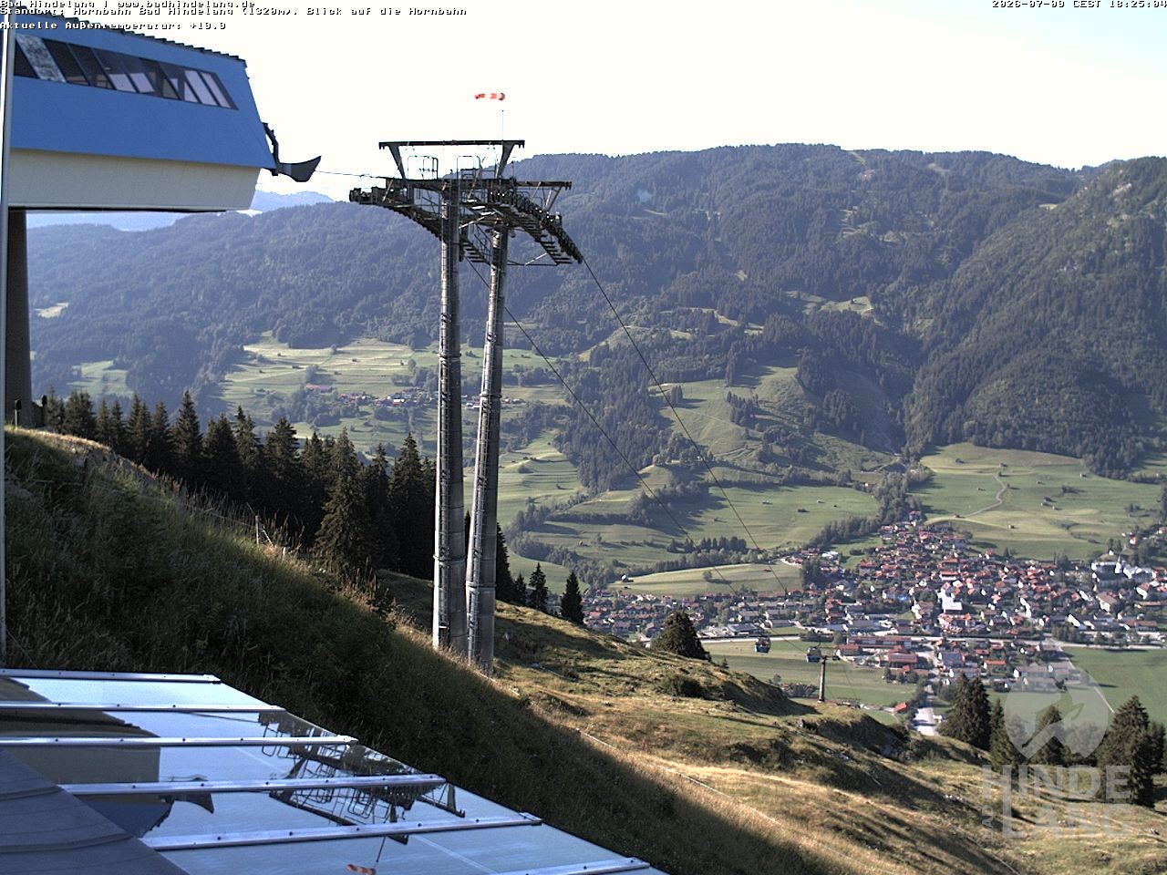 Archiv Foto Webcam Aussicht auf Bad Hindelang von der Hornbahn Bergstation