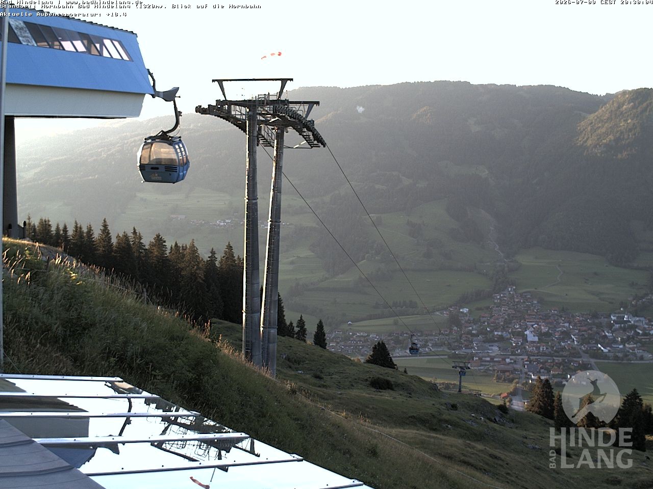 Archiv Foto Webcam Aussicht auf Bad Hindelang von der Hornbahn Bergstation