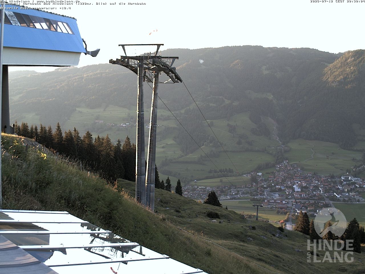 Archiv Foto Webcam Aussicht auf Bad Hindelang von der Hornbahn Bergstation