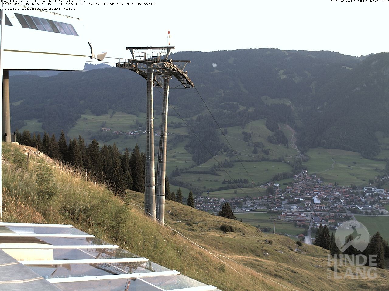 Archiv Foto Webcam Aussicht auf Bad Hindelang von der Hornbahn Bergstation