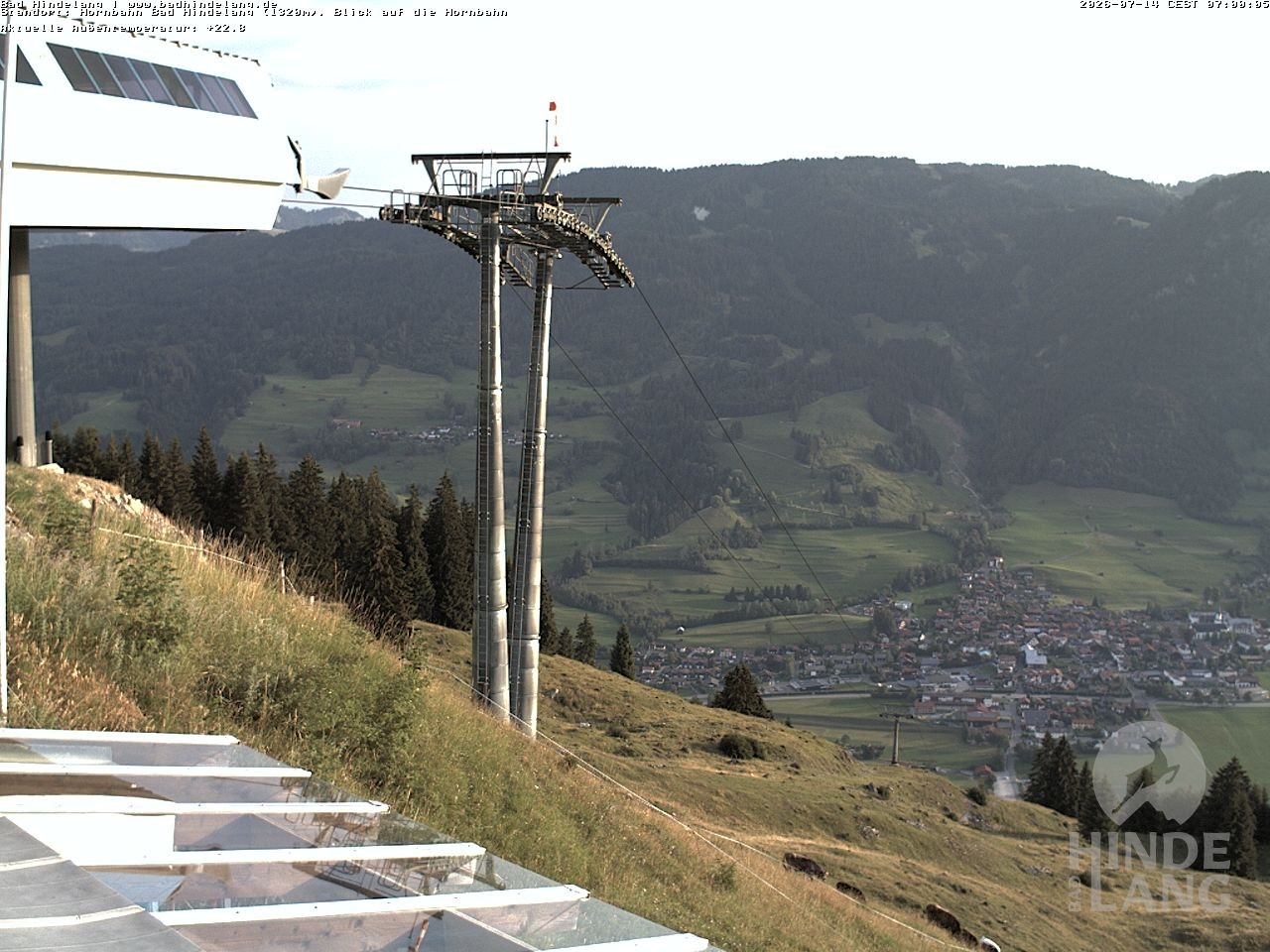 Archiv Foto Webcam Aussicht auf Bad Hindelang von der Hornbahn Bergstation
