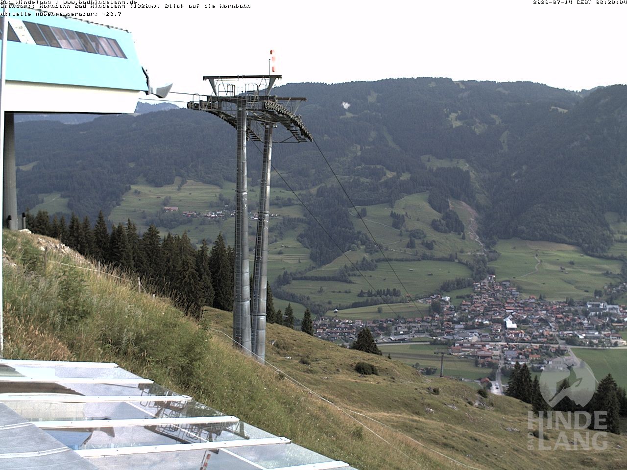 Archiv Foto Webcam Aussicht auf Bad Hindelang von der Hornbahn Bergstation