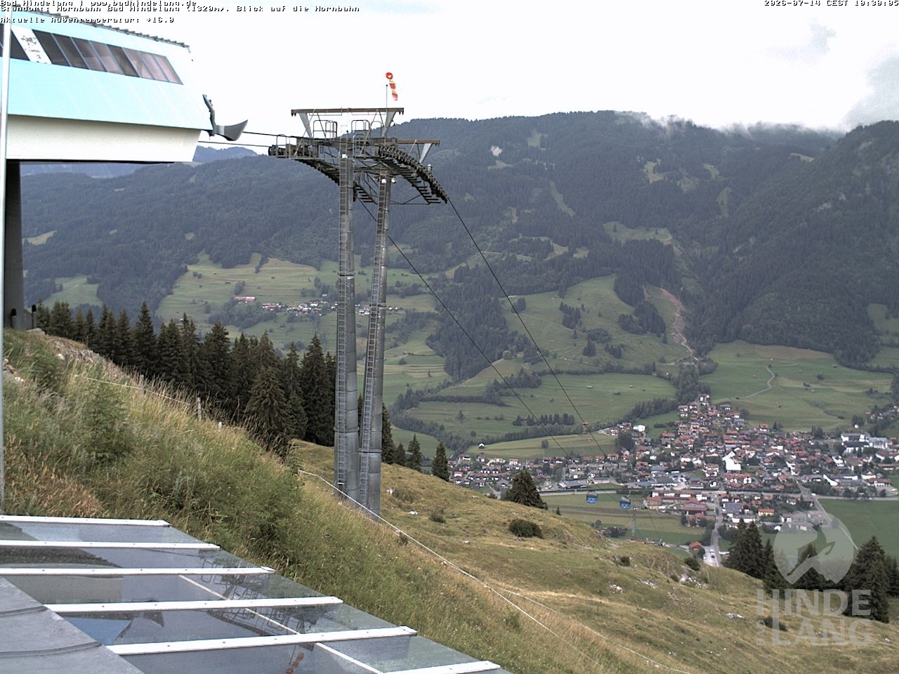 Archiv Foto Webcam Aussicht auf Bad Hindelang von der Hornbahn Bergstation