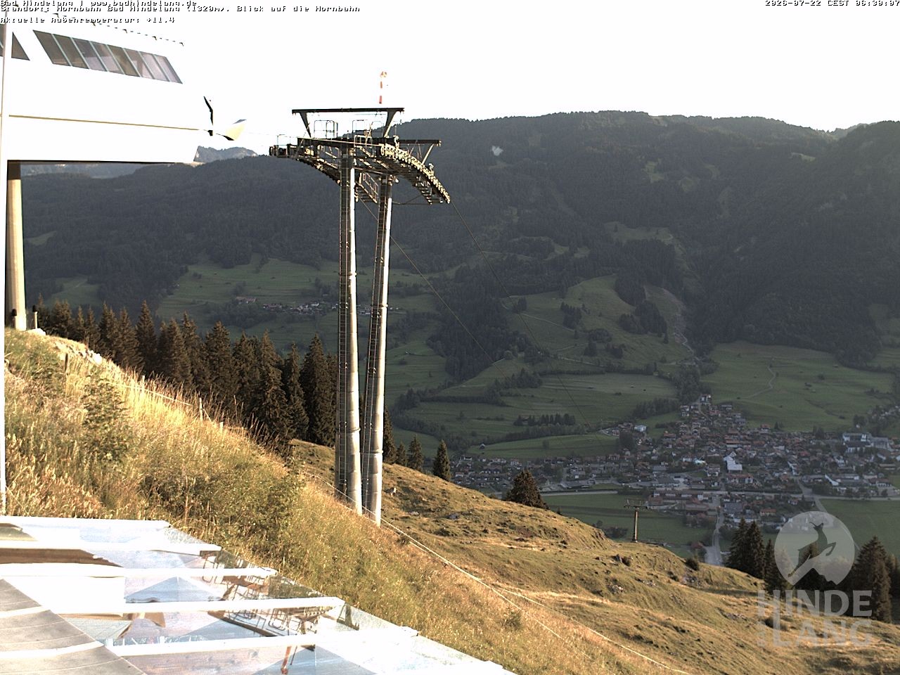 Archiv Foto Webcam Aussicht auf Bad Hindelang von der Hornbahn Bergstation