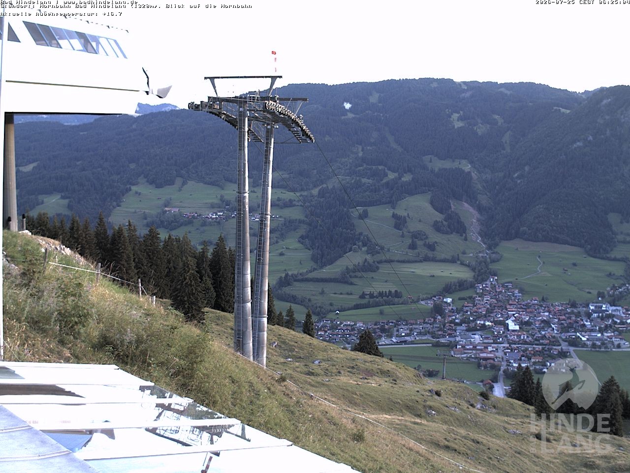 Archiv Foto Webcam Aussicht auf Bad Hindelang von der Hornbahn Bergstation