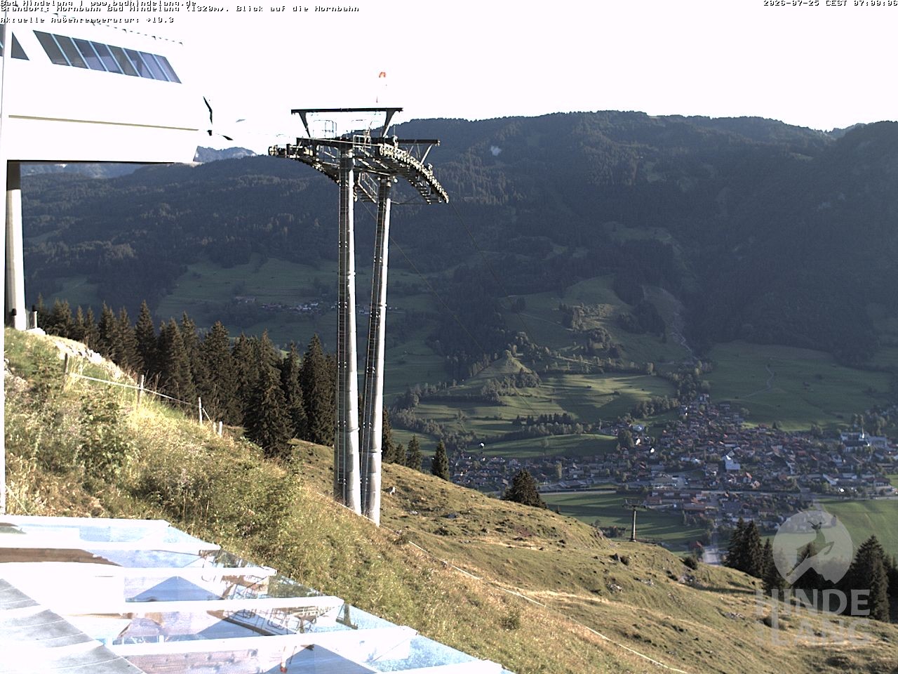 Archiv Foto Webcam Aussicht auf Bad Hindelang von der Hornbahn Bergstation