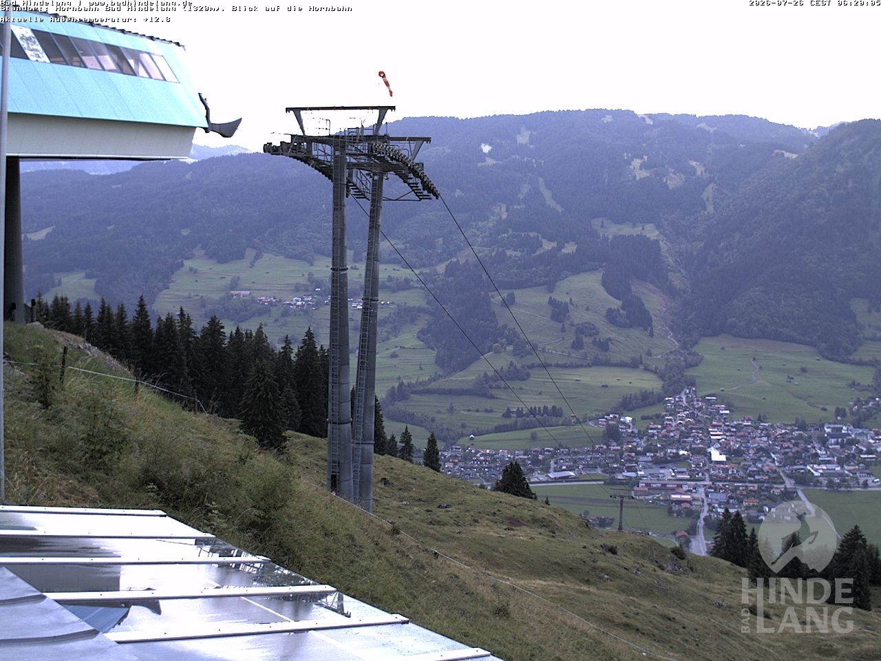 Archiv Foto Webcam Aussicht auf Bad Hindelang von der Hornbahn Bergstation
