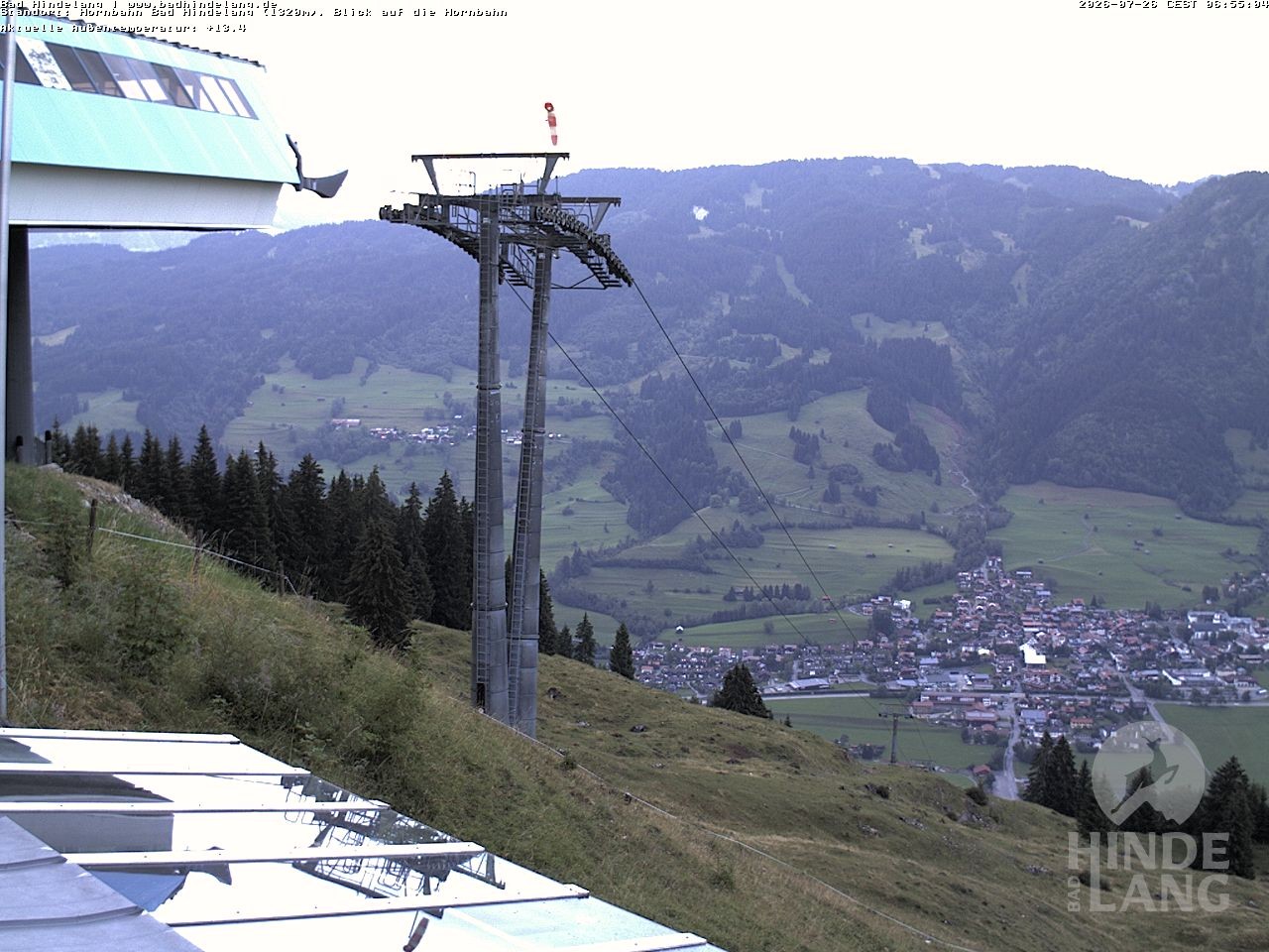 Archiv Foto Webcam Aussicht auf Bad Hindelang von der Hornbahn Bergstation