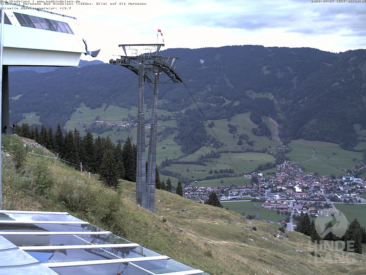 Archiv Foto Webcam Aussicht auf Bad Hindelang von der Hornbahn Bergstation