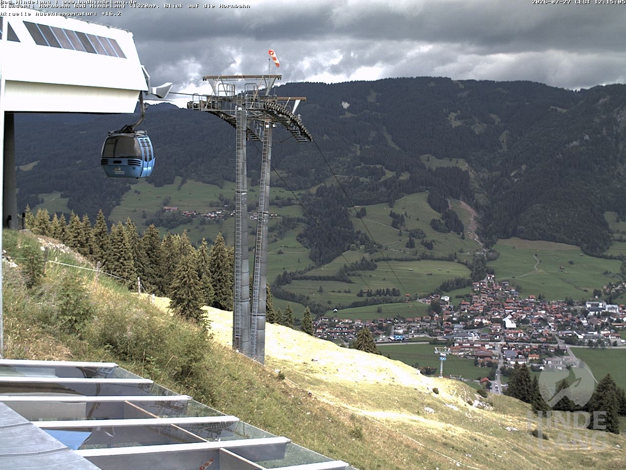 Archiv Foto Webcam Aussicht auf Bad Hindelang von der Hornbahn Bergstation