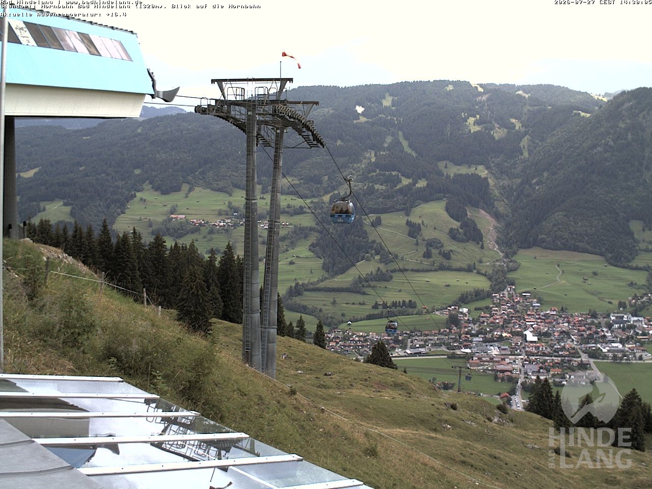 Archiv Foto Webcam Aussicht auf Bad Hindelang von der Hornbahn Bergstation