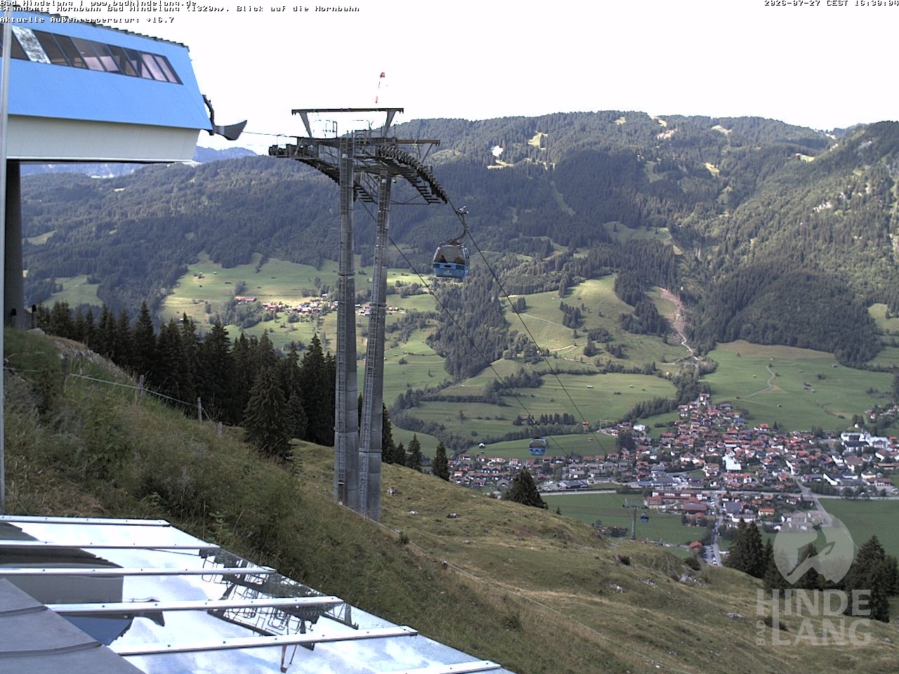 Archiv Foto Webcam Aussicht auf Bad Hindelang von der Hornbahn Bergstation