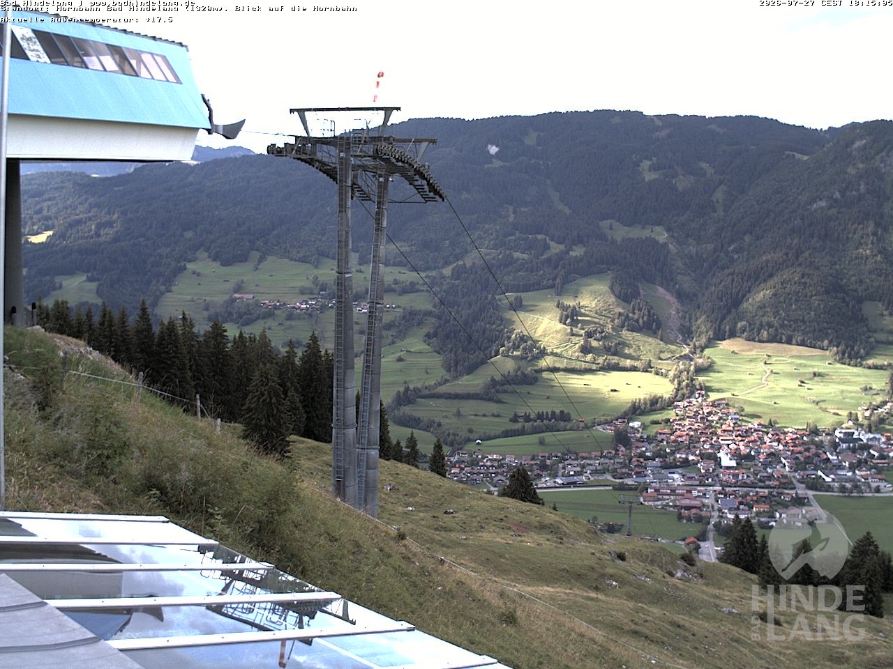 Archiv Foto Webcam Aussicht auf Bad Hindelang von der Hornbahn Bergstation