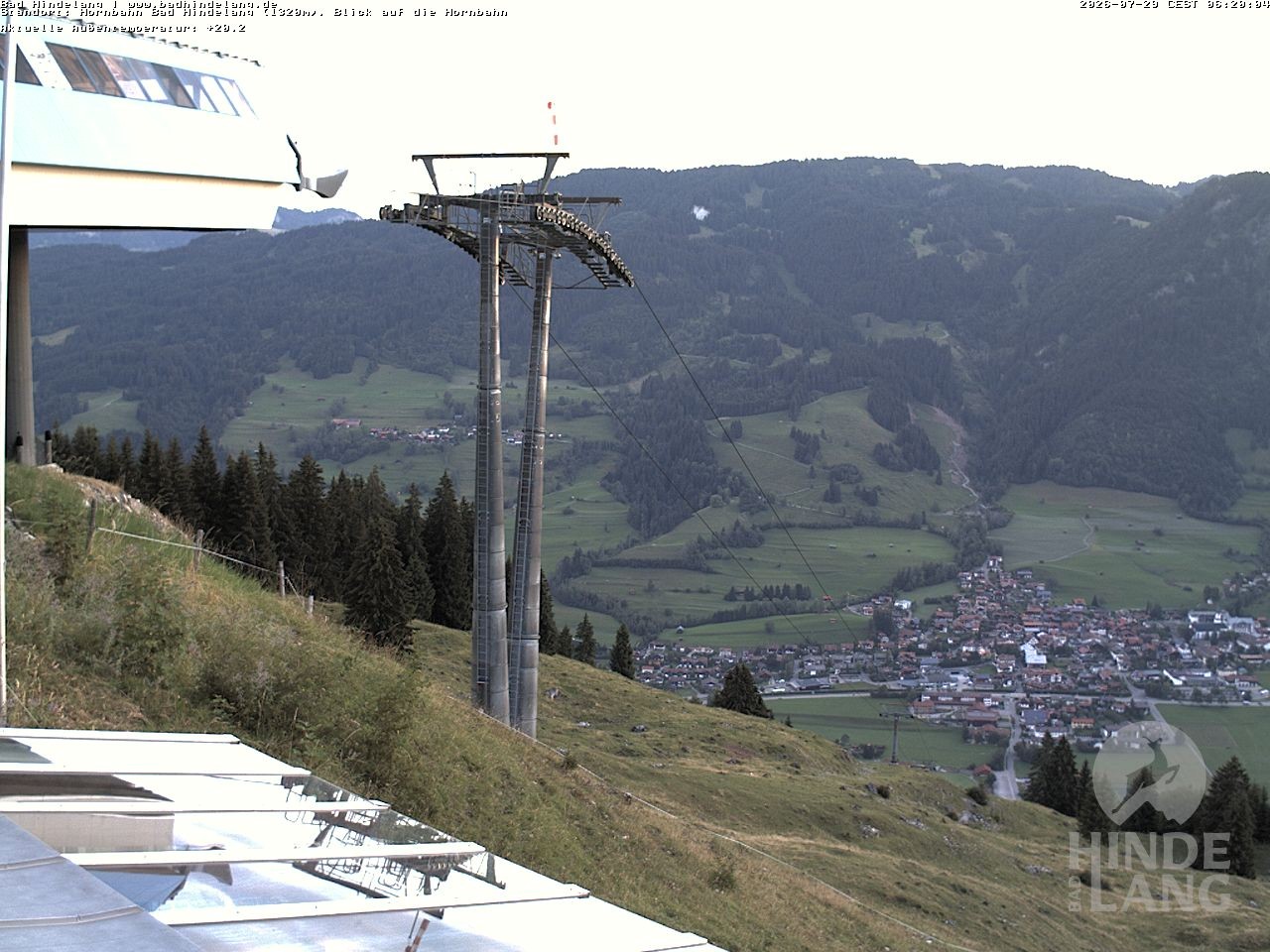 Archiv Foto Webcam Aussicht auf Bad Hindelang von der Hornbahn Bergstation