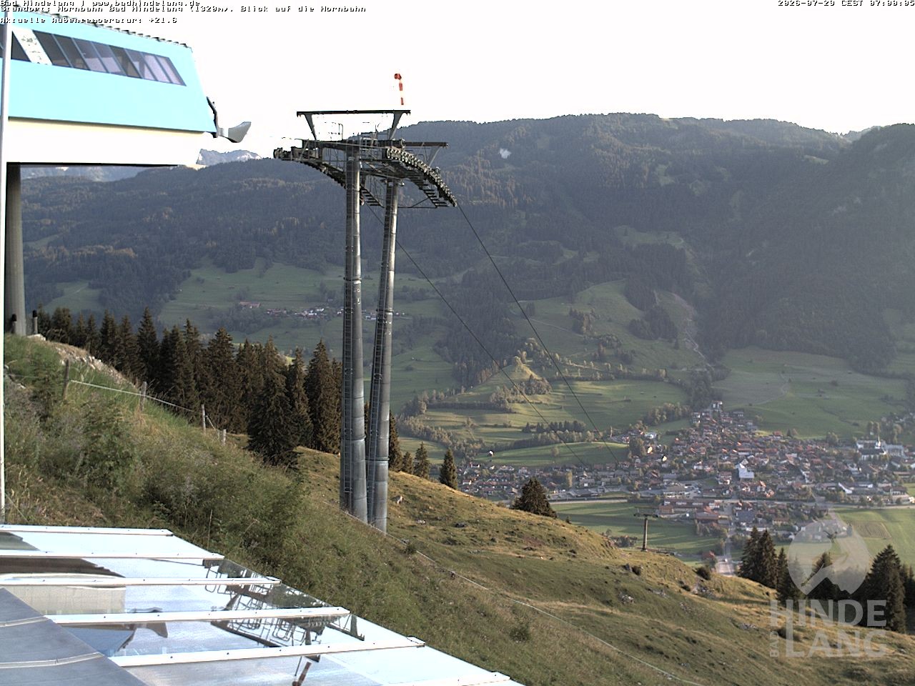 Archiv Foto Webcam Aussicht auf Bad Hindelang von der Hornbahn Bergstation