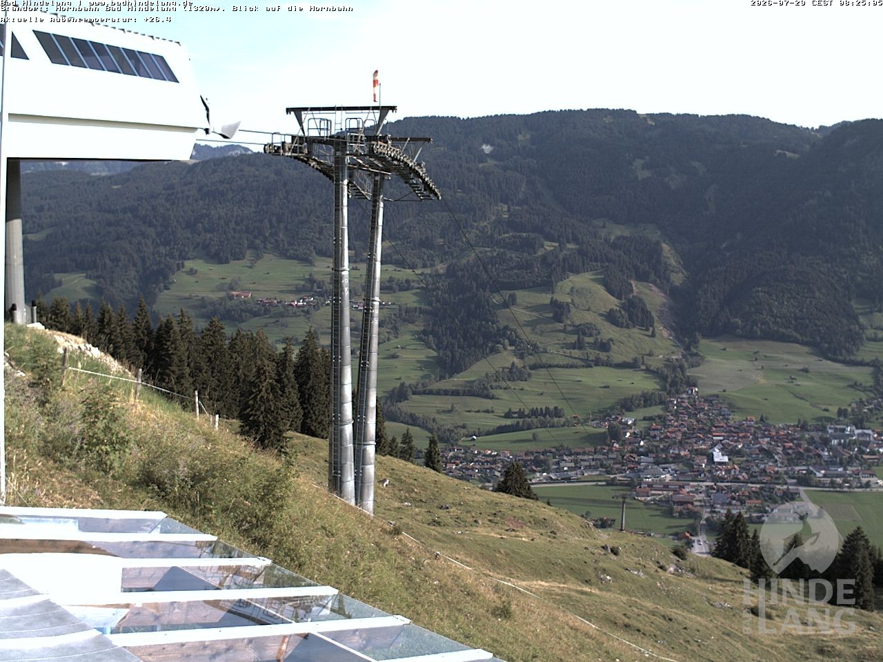 Archiv Foto Webcam Aussicht auf Bad Hindelang von der Hornbahn Bergstation