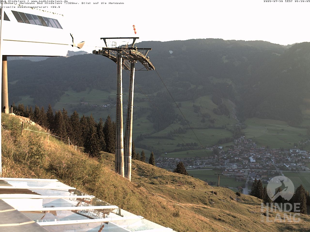 Archiv Foto Webcam Aussicht auf Bad Hindelang von der Hornbahn Bergstation