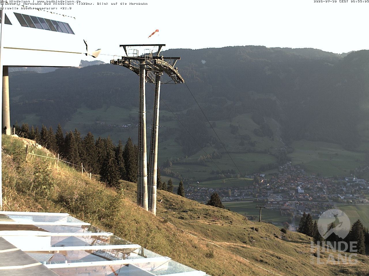 Archiv Foto Webcam Aussicht auf Bad Hindelang von der Hornbahn Bergstation