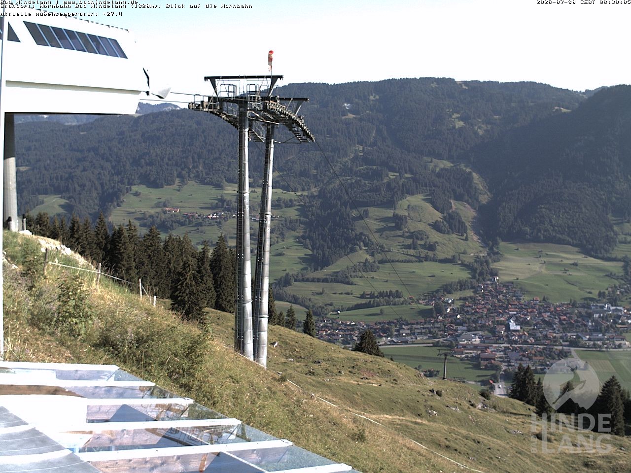 Archiv Foto Webcam Aussicht auf Bad Hindelang von der Hornbahn Bergstation