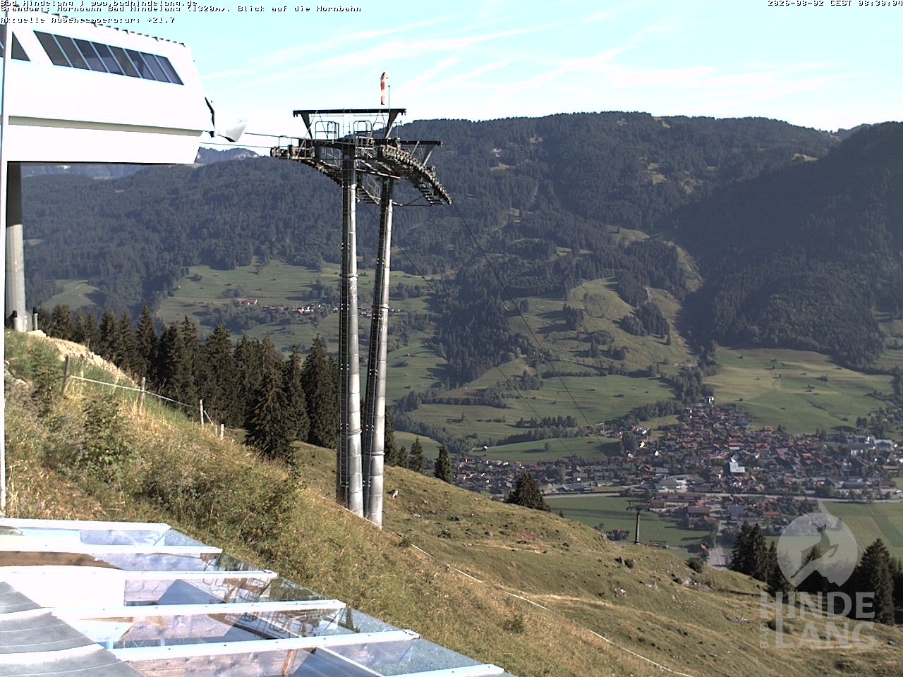Archiv Foto Webcam Aussicht auf Bad Hindelang von der Hornbahn Bergstation