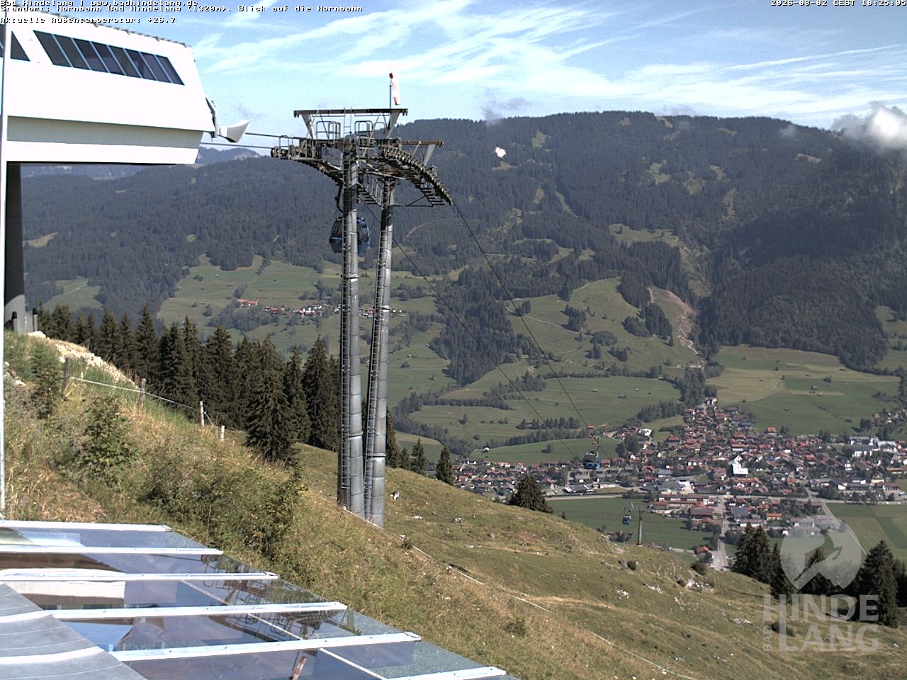 Archiv Foto Webcam Aussicht auf Bad Hindelang von der Hornbahn Bergstation