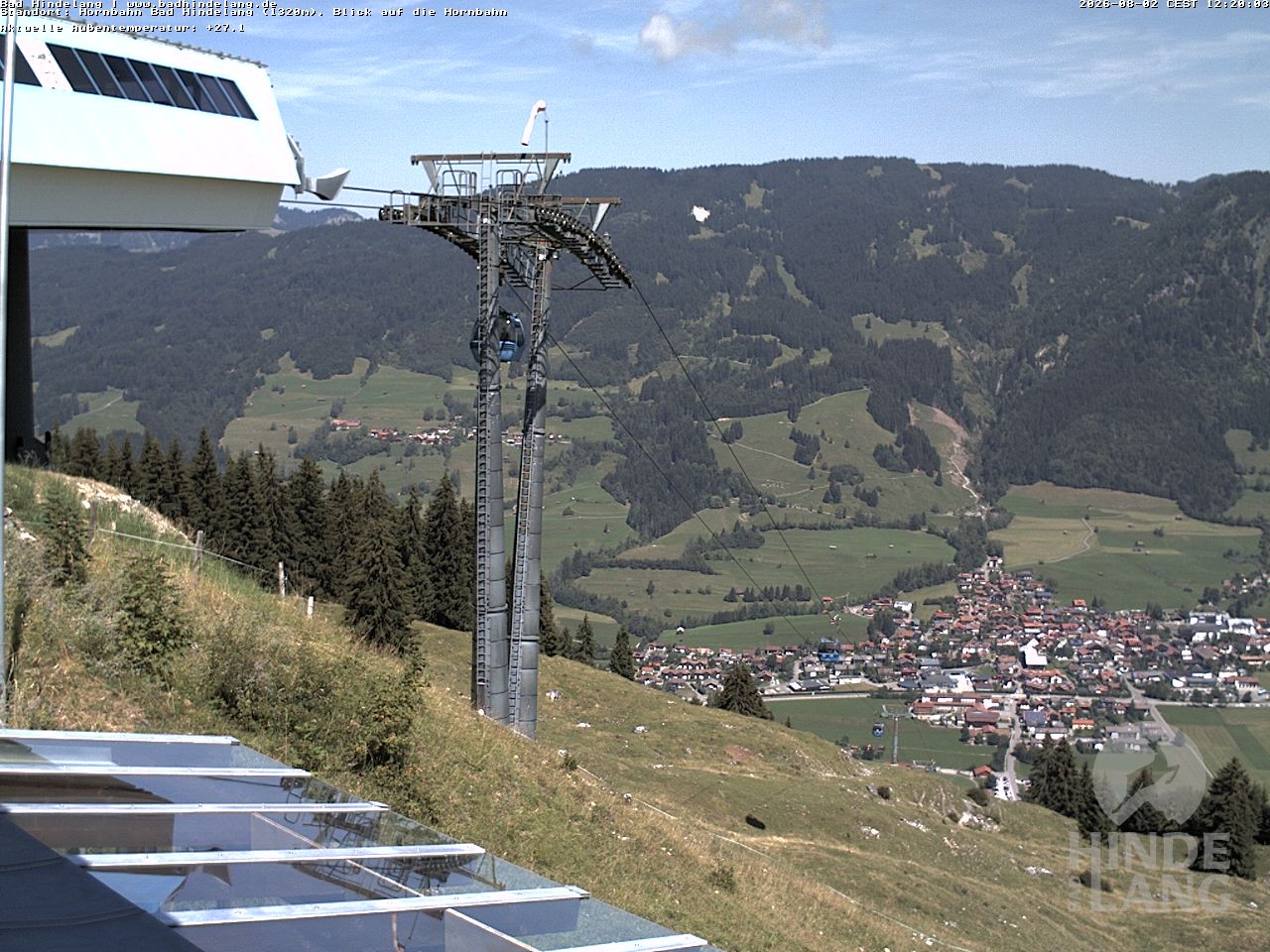 Archiv Foto Webcam Aussicht auf Bad Hindelang von der Hornbahn Bergstation