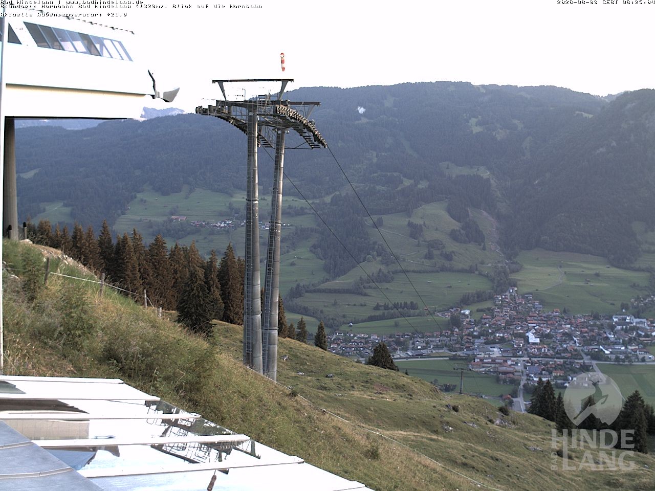 Archiv Foto Webcam Aussicht auf Bad Hindelang von der Hornbahn Bergstation