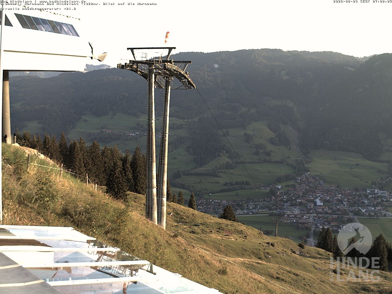 Archiv Foto Webcam Aussicht auf Bad Hindelang von der Hornbahn Bergstation