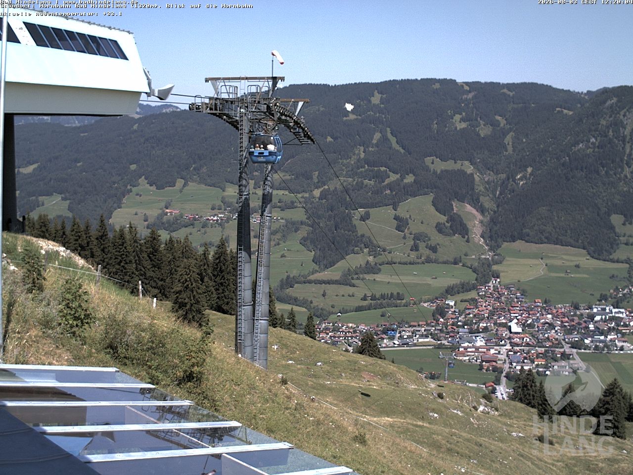 Archiv Foto Webcam Aussicht auf Bad Hindelang von der Hornbahn Bergstation