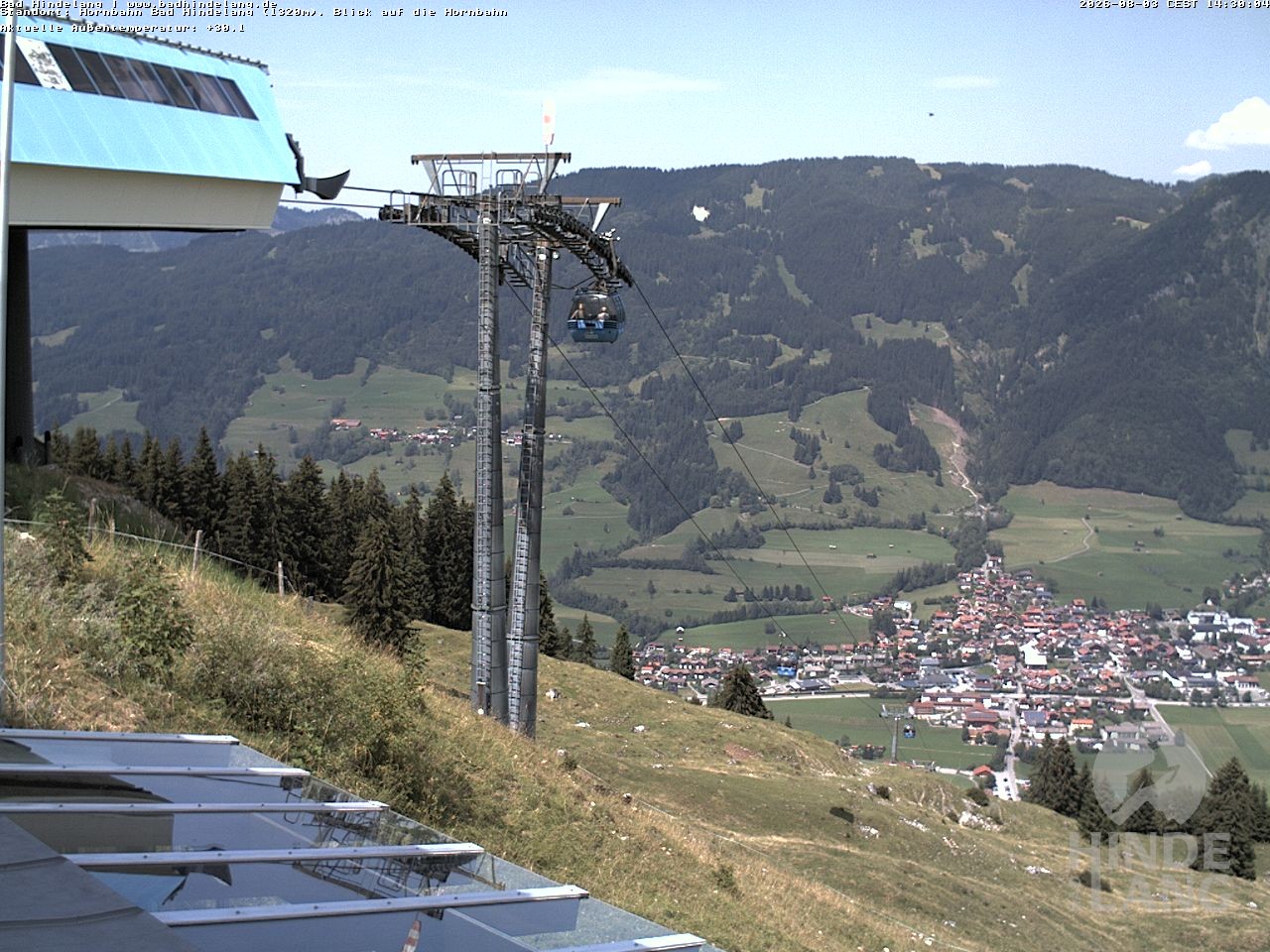 Archiv Foto Webcam Aussicht auf Bad Hindelang von der Hornbahn Bergstation
