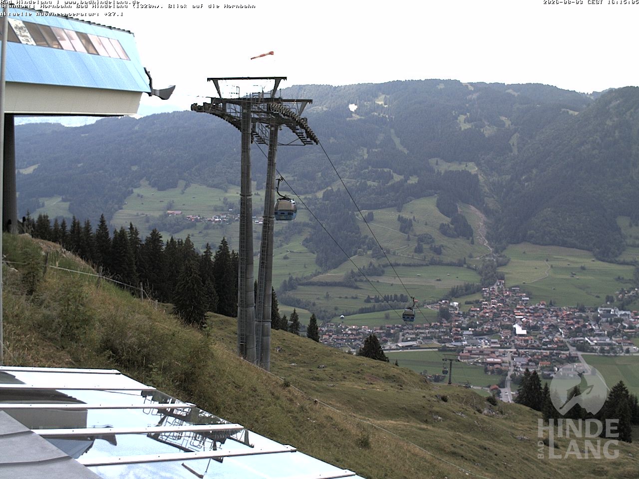 Archiv Foto Webcam Aussicht auf Bad Hindelang von der Hornbahn Bergstation